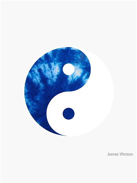 Ying Yang Symbol Tie Dye Blue Sticker For Sale By Bluewalldesigns