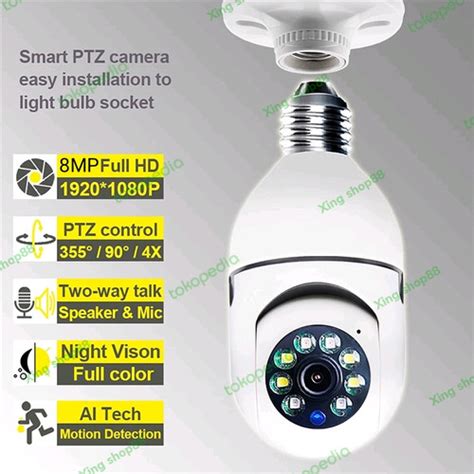 Jual IP Camera Cctv Wifi 8 0MP Bohlam Panoramic 360 Derajat Full HD