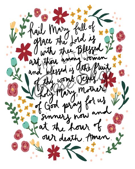 Hail Mary Prayer Printable