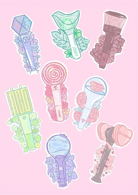 Pin By Isabella Estrella On Lightsticks Pop Stickers Kpop Drawings