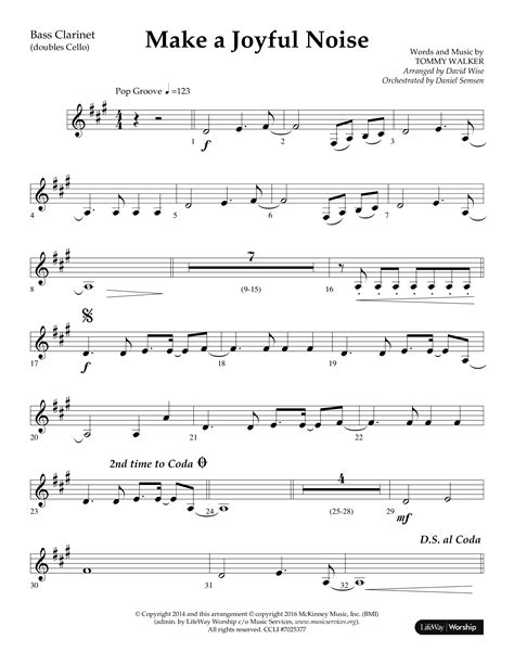 Make A Joyful Noise Choral Anthem Satb Bass Clarinetsheet Music Pdf Lifeway Choral Arr