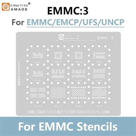 Amaoe Emmc Emmc Bga Reballing Stencil For Bga Emcp Ufs