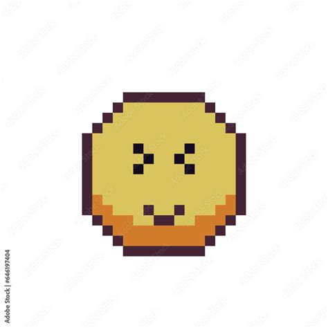 Joyful Closed Eyes Smiley Smiling Emoticon Pixel Art Icon Cute Face