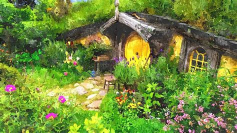 Bag End Painting The Shire Hobbit Hole The Hobbit Home Lord Of Etsy Uk