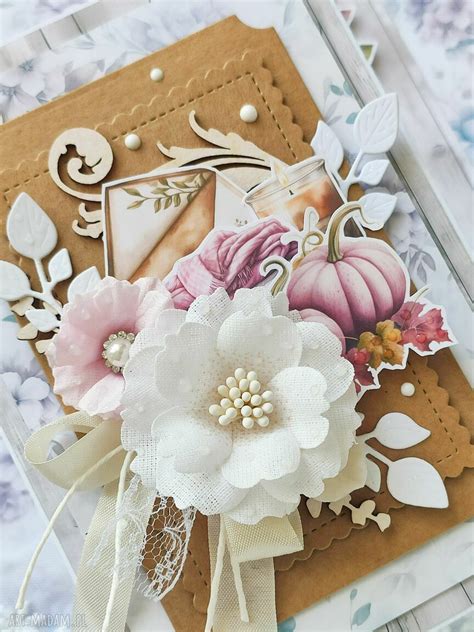 Jesienna Kartka R Cznie Zrobione Scrapbooking Art Madam Pl