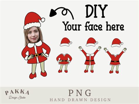 Santa Girl Face Blank Printable Png Graphic By Pakka Design Studio