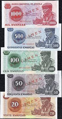 ANGOLA 20 50 100 500 1000 KWANZAS 1976 UNC SPECIMEN Full Set EBay