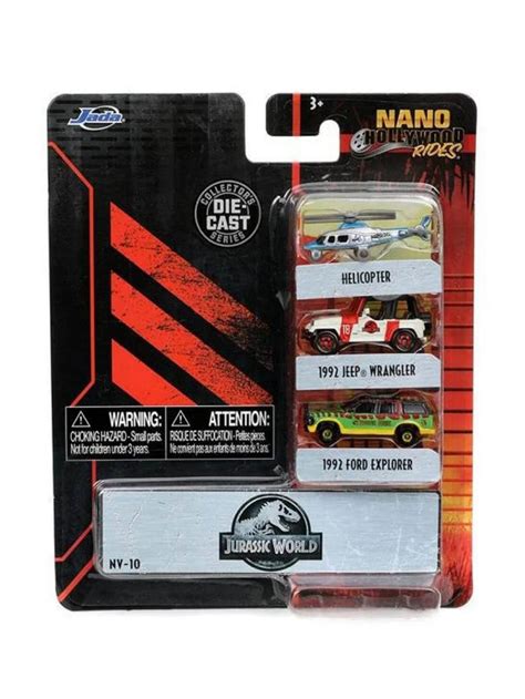 Jada Toys Jurassic World Nano Hollywood Rides Die-Cast Vehicle 3-Pack ...