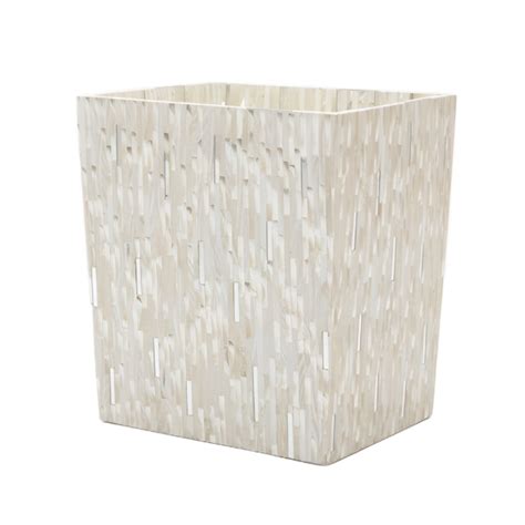 Pigeon & Poodle Cortona Silver Mixed Shell Finish Wastebasket – The Well Appointed House