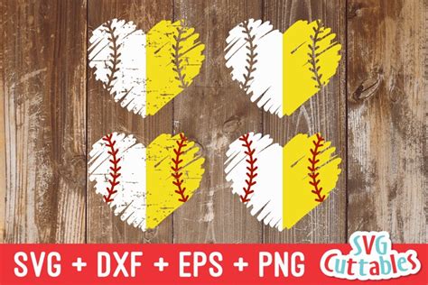 Split Baseball Softball Heart SVG Shirt Design