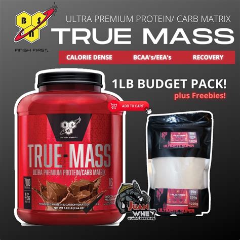 Bsn True Mass Weight Gainer Muscle Mass Gainer Protein Chocolate Milkshake Powder 1lb 2lbs