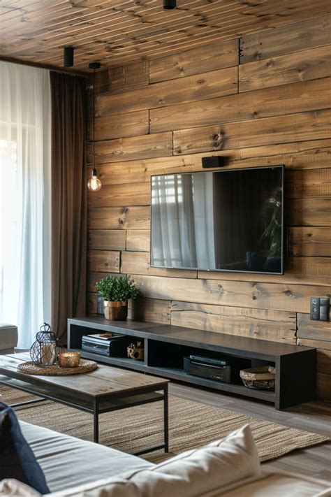 Stylish Tv Wall Decor Ideas In Wood Walls Living Room Tv