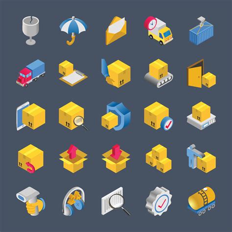 Isometric 3d Icons For Logistics Delivery 17498180 Vector Art At Vecteezy