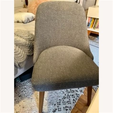 West Elm Mid Century Upholstered Dining Chair Wood Legs Aptdeco