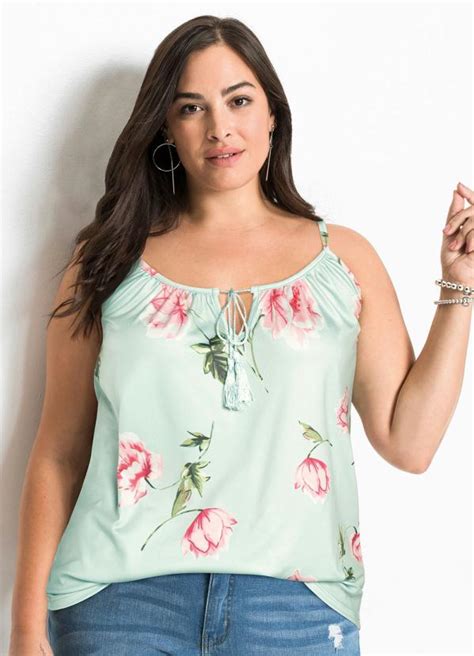 Blusa De Alcinha Cordel Floral Menta Bonprix