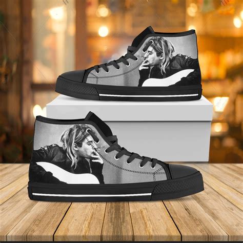 Kurt Cobain Canvas High Top Kurt Cobain Custom Shoes Rap | Etsy