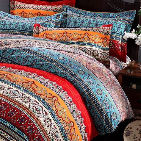 Amazon FADFAY Boho Duvet Cover Set 100 Brushed Cotton Colorful