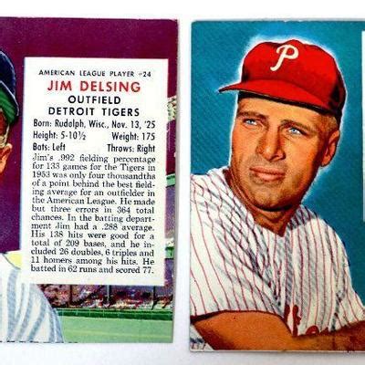 Red Man Tobacco Baseball Cards Jim Delsing Richie Ashburn