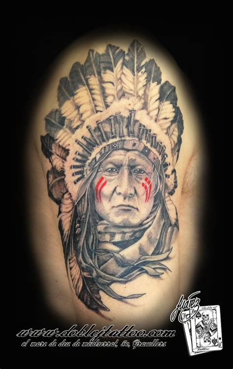 Indio Nativo Americano Doble J Tattoo Native Tattoos Portrait