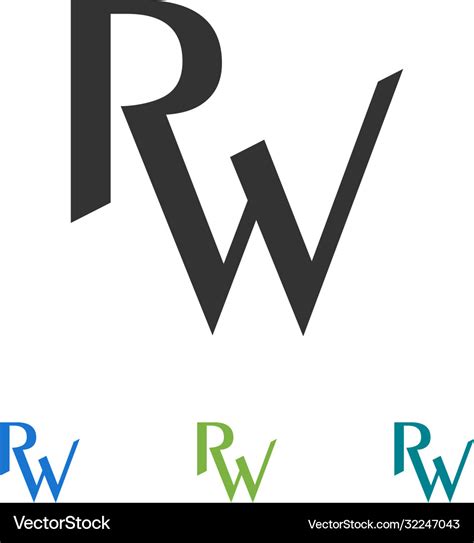 Creative Letter Rw Logo Design Royalty Free Vector Image