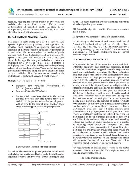 IRJET Realization Of Decimal Multiplication Using Radix 16 Modified