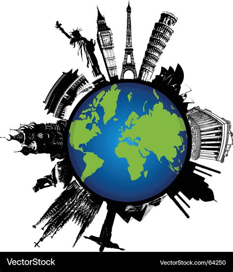 attractions map royalty  vector image vectorstock