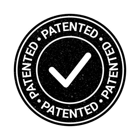 Patented Stamp, Patented Badge, Rubber Stamp, Patent Approved Label, Certified Icon, Logo, Retro ...