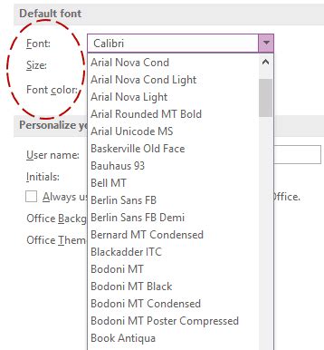 Change Default Font In Onenote