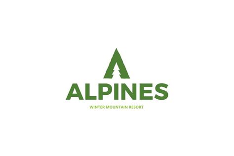 Alpines Letter A Fir Tree Logo Templ By Tovarkovdesign On