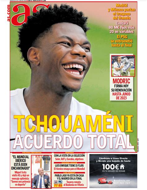 Las Portadas Del D A Tchouameni Dicho Y Hecho Foto De Marca