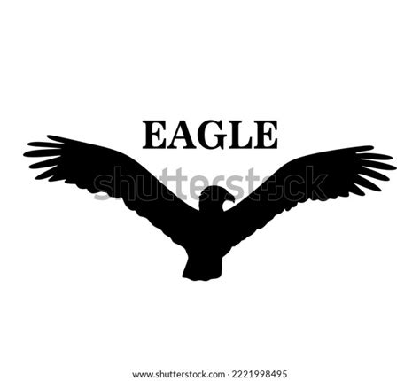 Black Eagle Flying Eagle Silhouette Isolated Stock Vector Royalty Free