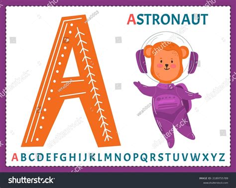 English Alphabet Cartoon Cute Children Illustrations Stock Vector