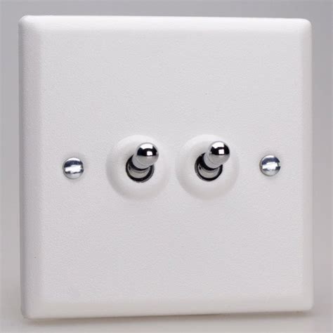 Varilight Urban Chalk White 2 Gang 10a Intermediate Toggle Switch And 10a 2 Way Toggle Switch