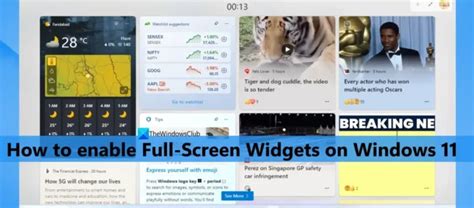 Cómo Habilitar Widgets De Pantalla Completa En Windows 11 Twcb Es