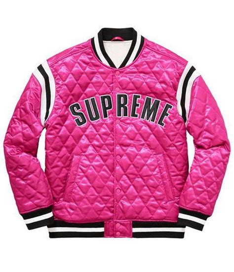 Diamond Quilted Supreme Varsity Satin Jacket Jackets Masters