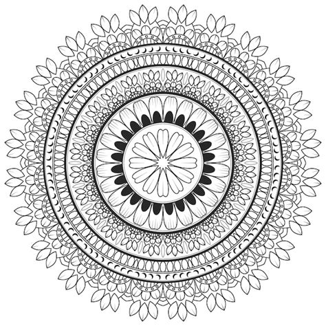 Mandala Design Zum Ausmalen Premium Vektor