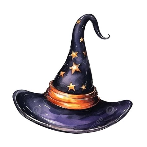 Watercolor Halloween Witch Hat Watercolor Clip Art Hand Png