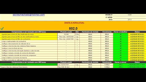 Planilha De Manuten O Para M Quinas Youtube