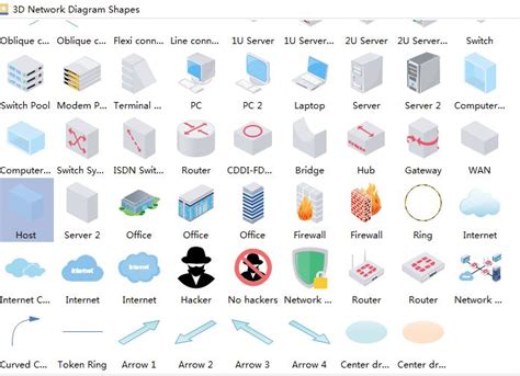 3D Network Diagram Shapes | Networking, Computer network, Modem