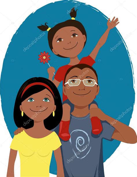 Retrato Feliz Fam Lia Dos Desenhos Animados Stock Vector By Aleutie