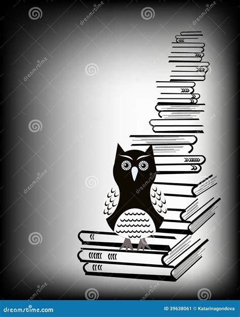 Owl And Books Stock Illustration Illustration Of Postcard 39638061