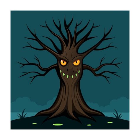 Horror Tree Vector Illustration Premium Ai Generated Vector