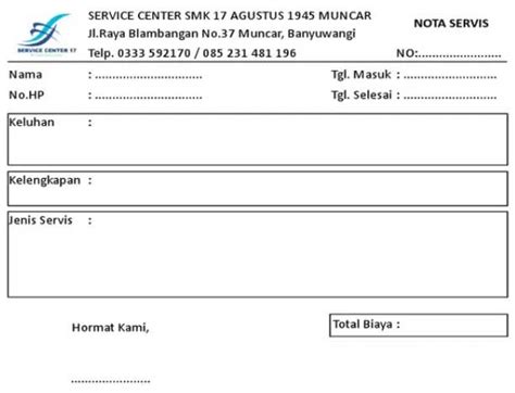 10 Contoh Nota Service HP Dengan Desain Terbaru Dan Profesional