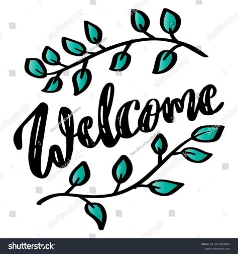 Welcome Word Hand Lettering Design Stock Vector (Royalty Free ...