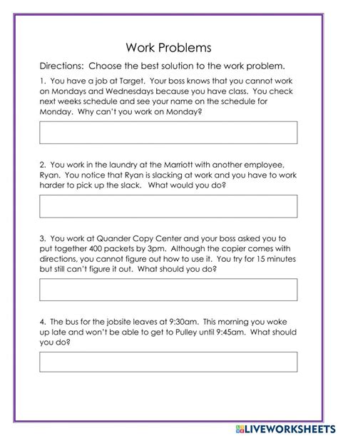 Work Word Problems Kuta Software Worksheets Library