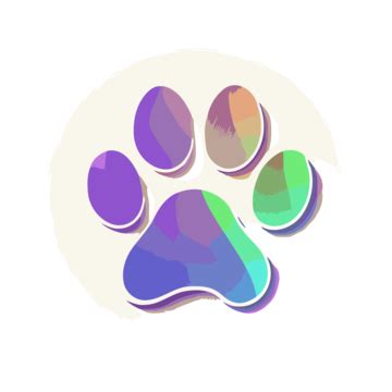 colorful pet paw print vector illustration  simplistic colorful icon
