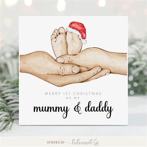 Personalized Mum Dad Christmas Card First Christmas As My Mummy And