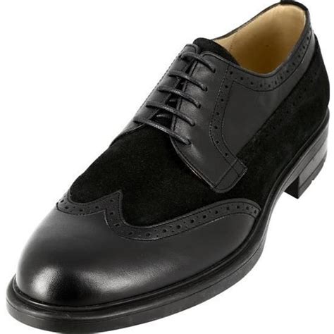 Chaussure Derby Homme En Cuir Lisse Et Daim Noir Marque Mod Le