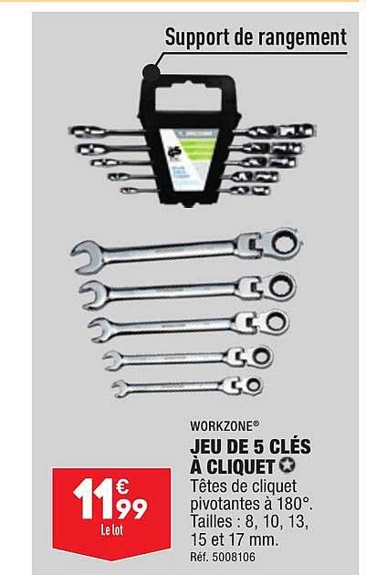 Promo Jeu De Cl S Cliquet Workzone Chez Aldi Icatalogue Fr