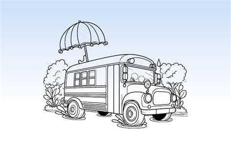 Premium Vector | School bus outline design